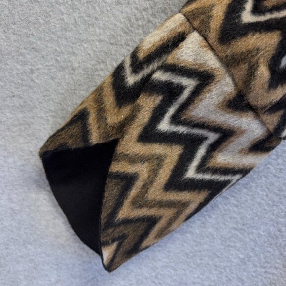 Anthropologie Luii Jacket Womens Small Brown Black Chevron Zig Zag Shawl Collar - Picture 4 of 11